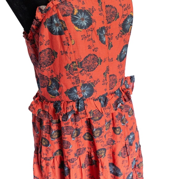 ULLA JOHNSON Adyna Sleeveless Midi Dress in Poppy Floral - Women's Size 10 - Picture 7 of 15